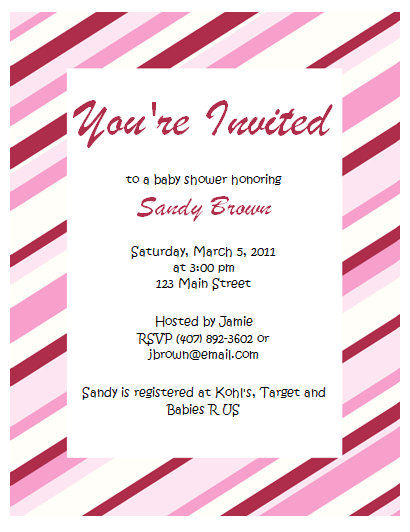 Details about SWEET TREAT PINK BABY SHOWER INVITATIONS!