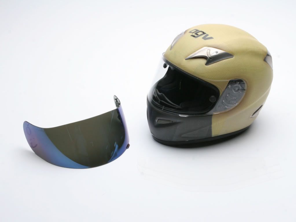 XL Patriot Australian Flag Motorbike Road Helmet w Blue Iridium Visor