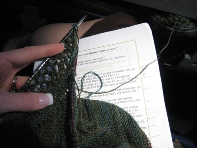 knitting on plane