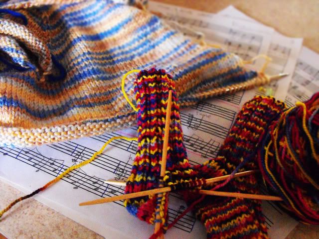 knitting and composing