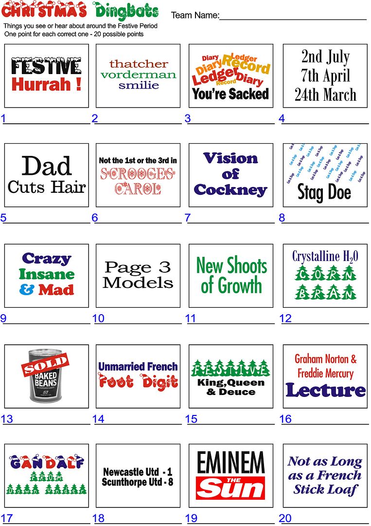 Group Of Free Dingbats Quizzes Printable