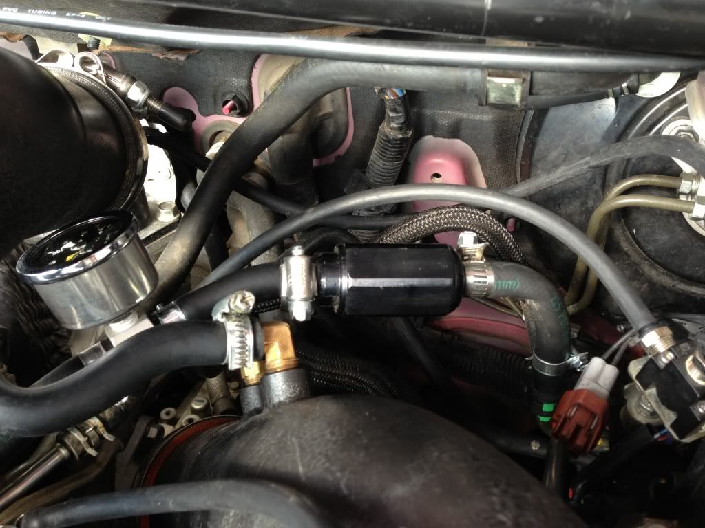 Inline fuel filter installed Mitsubishi Lancer