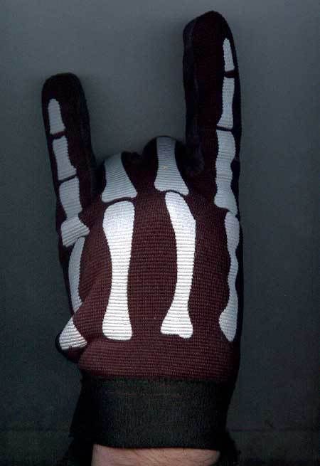 Hot Leather Mechanic GloveSkull Bone Glove