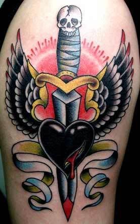 Skull tattoo Religious love Patriotic
