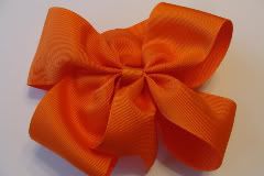 BIG orange hair bow