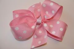 *SALE* Pink/White polka dot hair bow