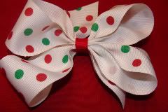 Red/Green Dot Christmas Bow *SALE*