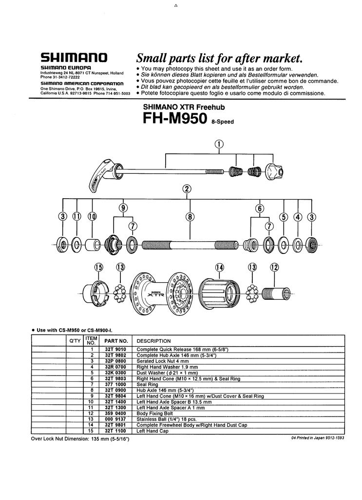 shimano rear hub exploded view