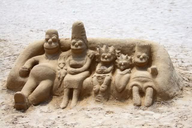 Simpsons sand sculpture Pictures, Images and Photos