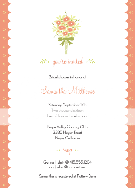 12 Bouquet Bridal Shower Invitations