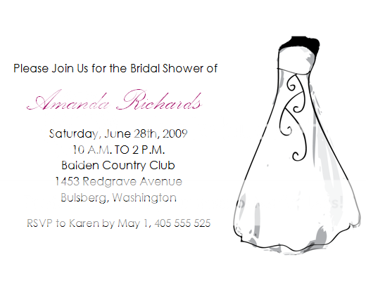 12 Strapless Wedding Dress Bridal Shower Invitations