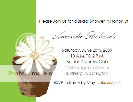 24 White Daisy Bridal Shower Invitations