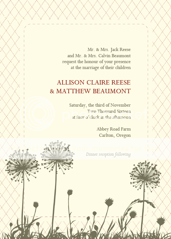 COUNTRY WEDDING INVITATIONS AND RSVP WITH ENVELOPES  