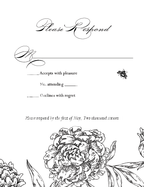 FORMAL WEDDING INVITATIONS AND RSVP WITH ENVELOPES  