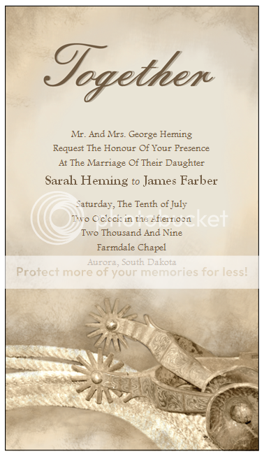 Western Spurs Wedding Invitations RSVP w Envelopes