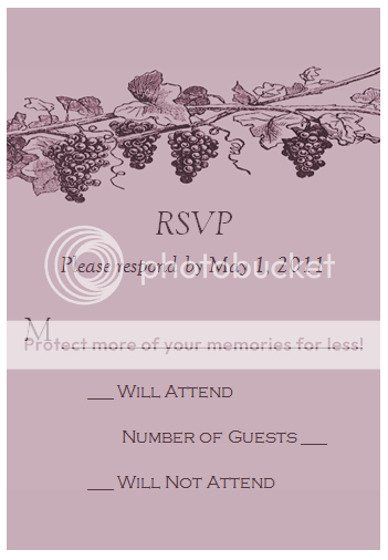 WINE WEDDING INVITATIONS & RSVPS W/ ENVELOPES VINEYARD  