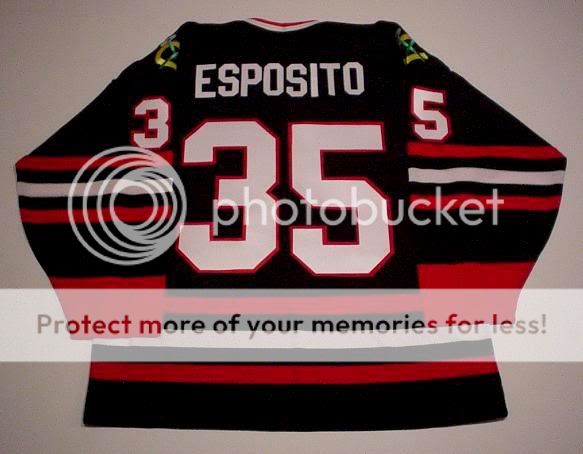 TONY ESPOSITO CHICAGO BLACKHAWKS JERSEY ROAD BLACK  