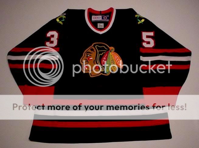 TONY ESPOSITO CHICAGO BLACKHAWKS JERSEY ROAD BLACK  