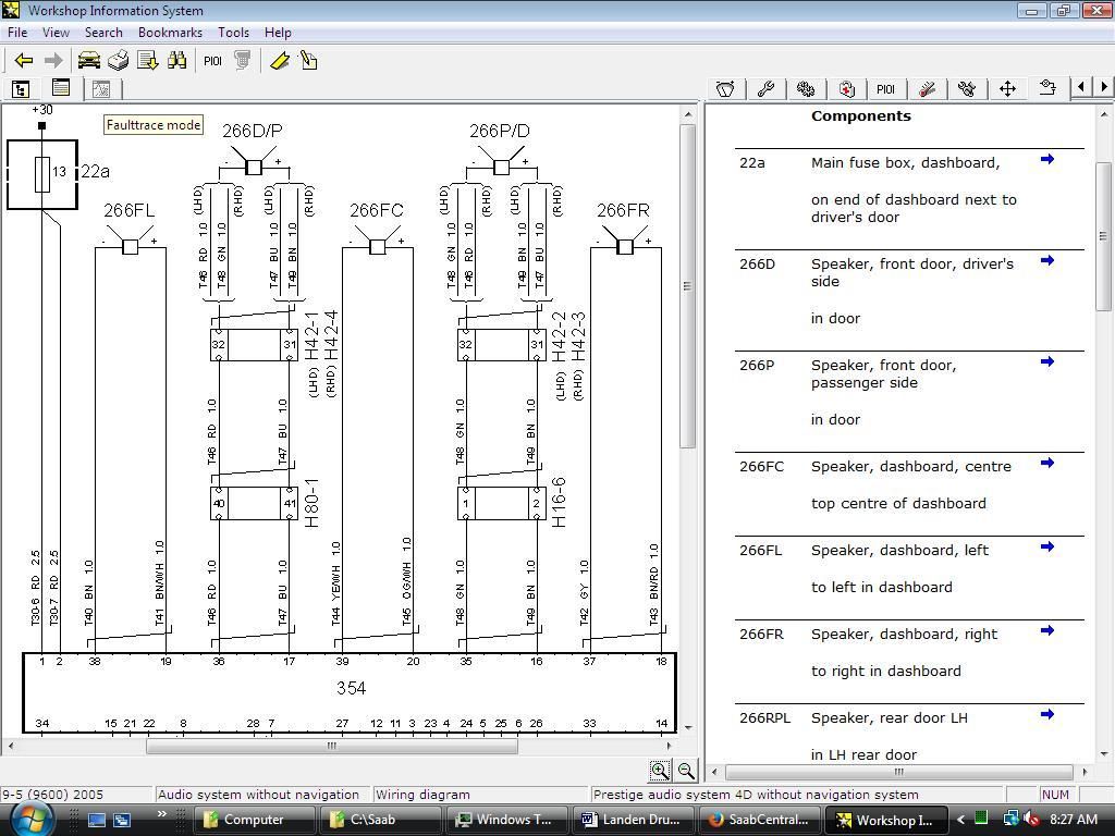 Wiring diagram for stereo / amplifier 9-5 2006 ... saab 95 wiring diagram 