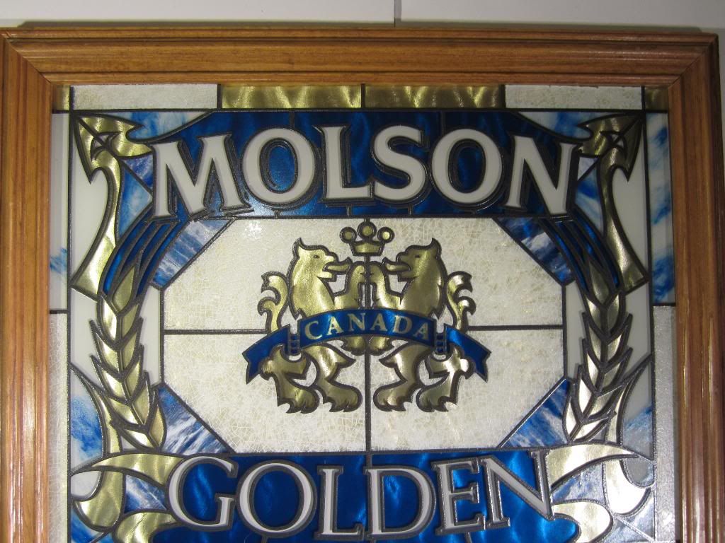 MOLSON Golden Coors Canada Beer Sign Stained Glass Pub Bar